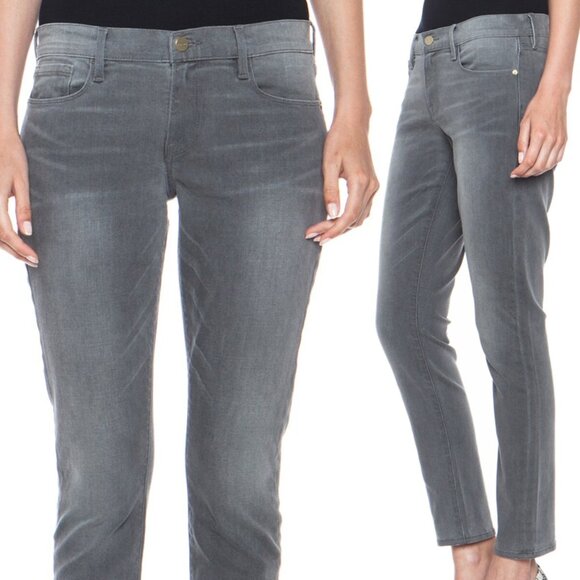 Frame Denim Le Garcon Mid Rise Slim Boyfriend Grey Jeans 28 Weyburn $219 LGJ795 - Picture 3 of 15